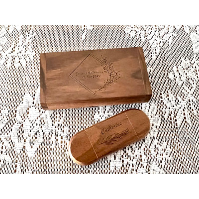 個人化胡桃木雙接口USB Flash Drive